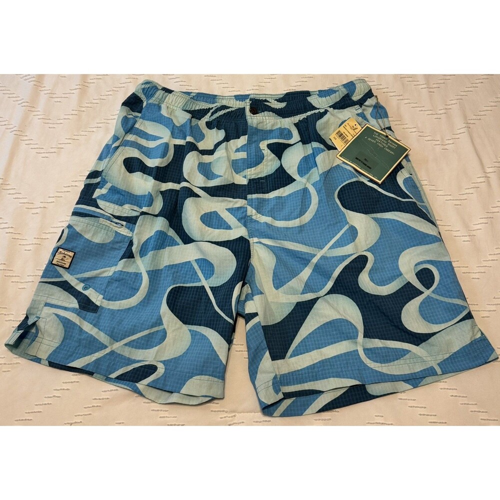 Tommy Bahama Mens Size L Blue Swim Trunks Longboard Shorts 7-inch Inseam Y2K NWT